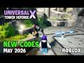 Roblox Universal Tower Defense X -NEW CODES May 2026