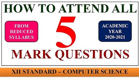 How to attend All 5 Marks | 12th Standard | Computer Science | #TNSCERT #SYLLABUS