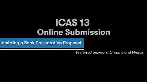ICAS13 - Submission portal - Book Presentation proposal