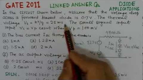 Video Solution To GATE ECE 2011 Problem-Diode Applications-Analog Circuits