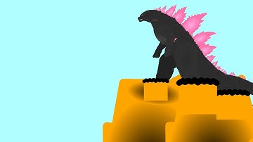 Evolved Godzilla jump off Cliff | stick node animation