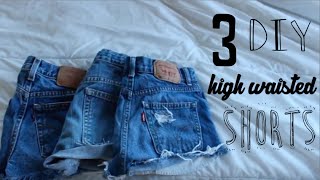 DIY: High waisted jean shorts - YouTube