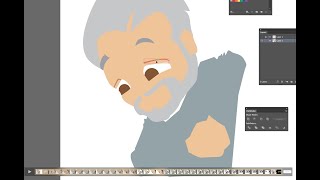 Adobe Illustrator - Old man character drawing Adobe Illustrator - Old man character drawing