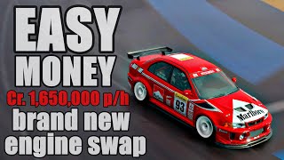Easy and fun Money Method | Mitsubishi Evo 5 NEW Engine Swap Tune |New update 1.44 | GT7 Money Grind
