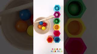 Relaxing sound | Colorful wooden balls Sorting ASMR satisfying video🌈 #asmr #satisfying