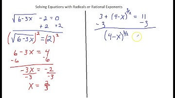 Solving Equations with Radicals or Rational Exponents