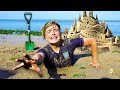 I Spent the Night in a Sandcastle & It was a HUGE Mistake... (24 Hour Challenge)