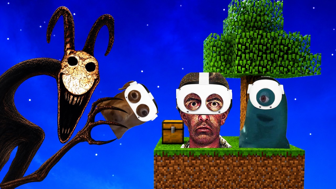 3 Idiots Survive Skyblock with Every Horror Mod in VR
