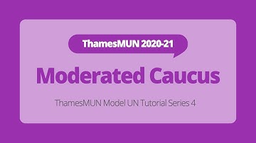 Moderated Caucuses [ThamesMUN MUN Tutorial]