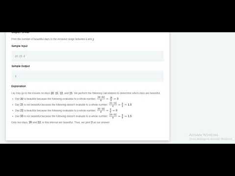 Beautiful Days at the Movies | hackerrank solution