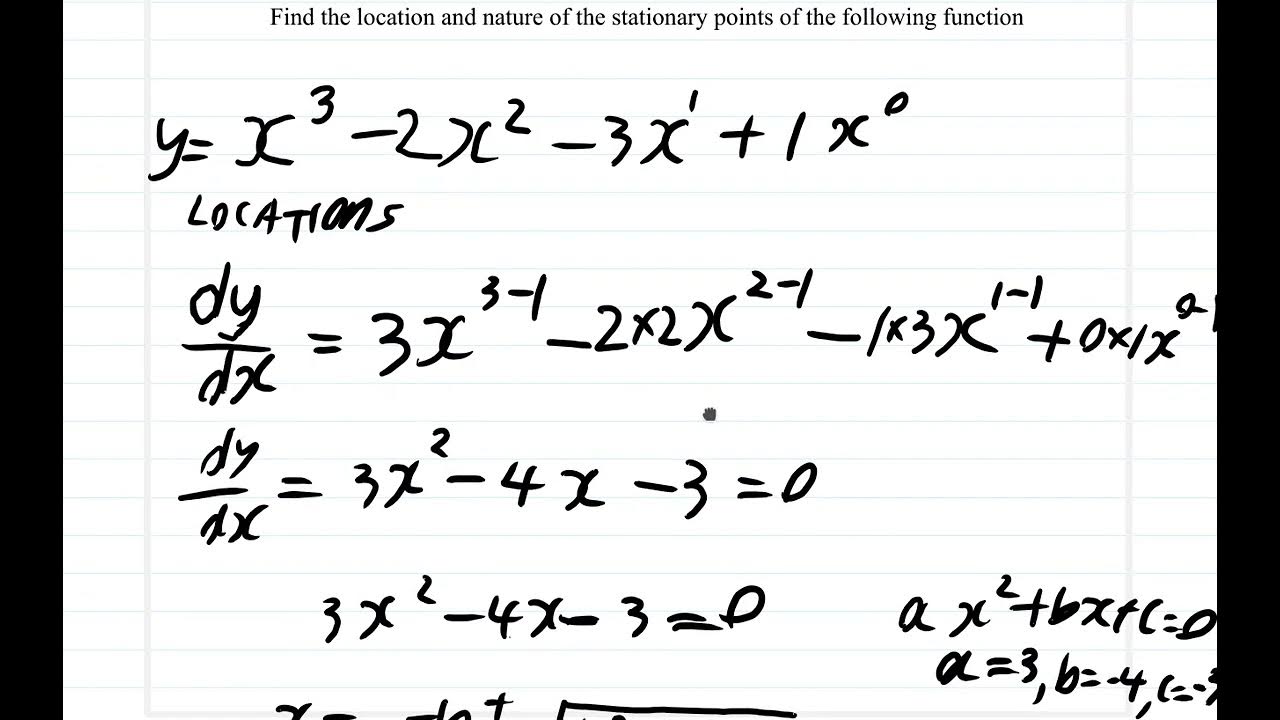 Using calculus to find the location and nature of stationary points of