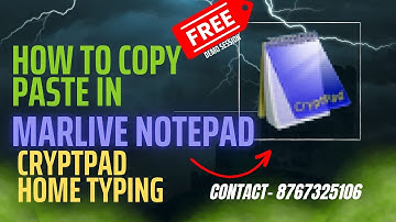 How to copy paste in Marlive Notepad / Cryptpad - Home typing Data entry Autotyper Free*