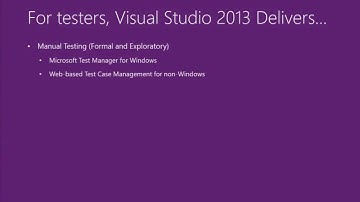 Visual Studio 2013 Launch Creating Quality Applications Using Microsoft Application Lifecycle Tools