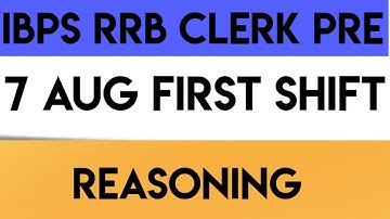 RRB CLERK REASONING MEMORY BASED 7AUG ROHIT SIR