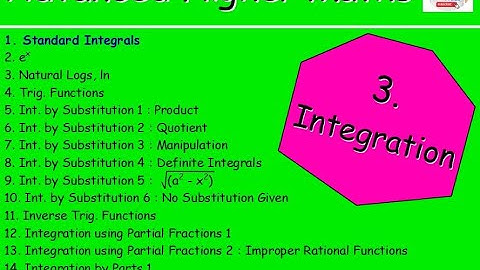 3.1 Integration 1 : Standard Integrals (Revision from Higher) – Advanced Higher Maths @MrThomasMaths