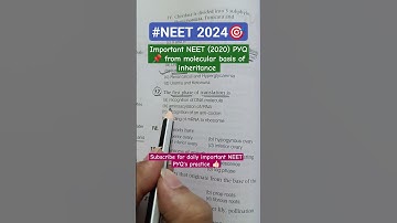 molecular basis of inheritance NEET PYQ 📌 || #shorts #neet2024 #study #motivation #mbbs