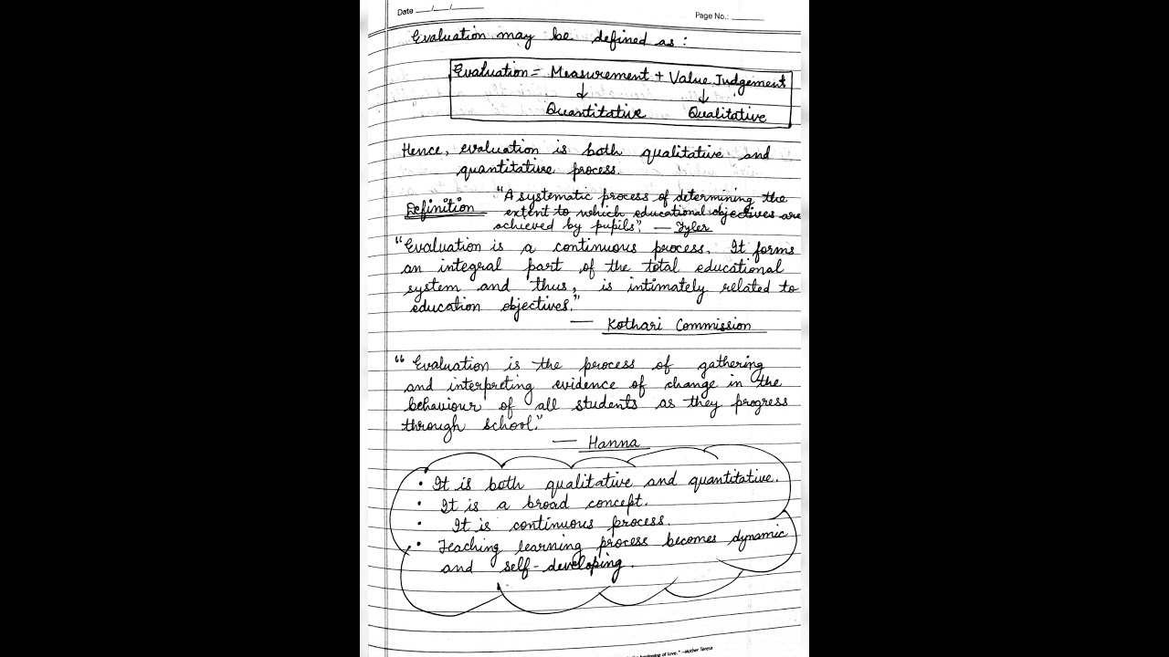 Meaning and definition of Evaluation