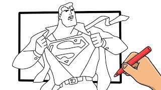 SUPERMAN CLARK KENT COLORING PAGE - HOW TO DRAW SUPERMAN - DRAWING SUPERMAN WITH MARKERS by PLAY DISNEY & FRIENDS - PlayDoh & Coloring for Kids 62,783 views 3 years ago 6 minutes, 18 seconds