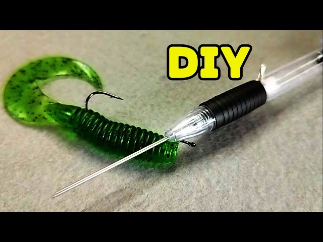 Extendable Worm threader. can easily put a hook through a worm. DIY Fishing.  