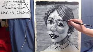 Oil painting  portrait day 4 op1690-4  [LIVE]--  "Contemporary art"