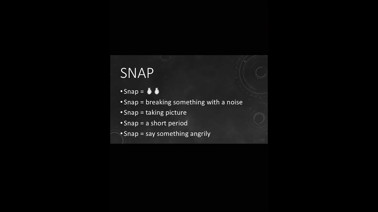 Snap Meaning YouTube Snap Meaning YouTube