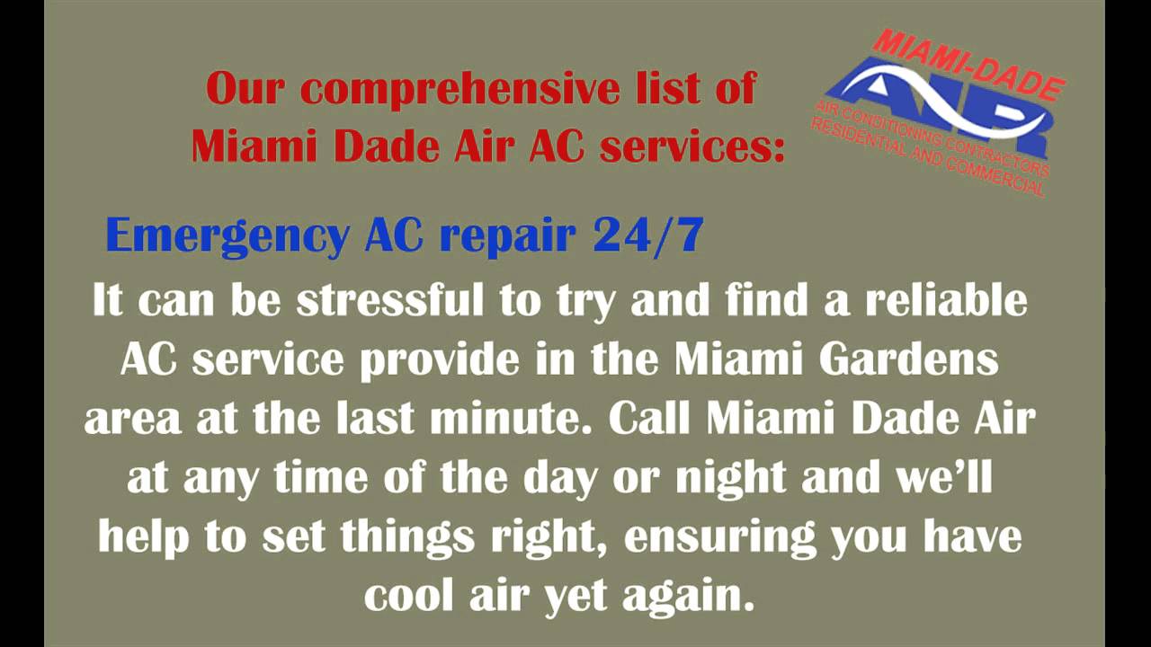 Miami Gardens AC Services, Emergency AC repair 24/7