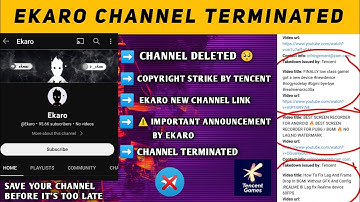 EKARO Gaming Channel Terminated | Ekaro Channel Deleted 🥺 | END Of Ekaro | Tencent Copyright Strike