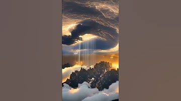 Sun rays ☀️ in the sky #nature #sunrays #clouds #short #shorts #naturevideos