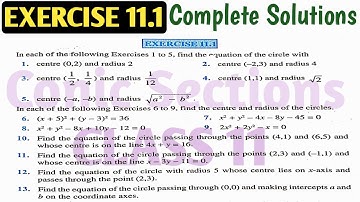 NCERT Class 11 Maths Exercise 11.1 Complete Solution | Conic Sections | By MK Raza