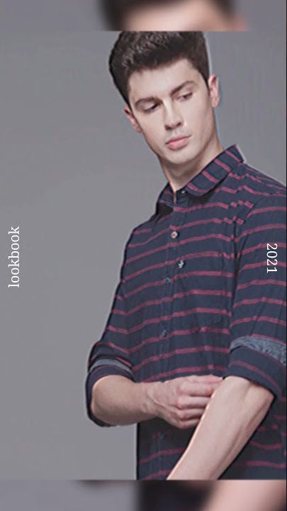 Men Navy Blue & Pink Slim Fit Striped Casual Shirt #Shorts