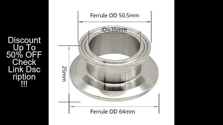 YQBS 2 Inch × 1.5 Inch Sanitary Fitting End Cap  Tri Clamp Ferrul Reducer Stainless Steel 304 Sanita