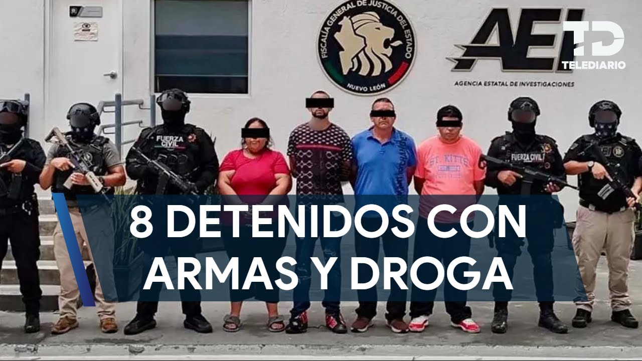 Detienen a 8 personas con armas y drogas en Juárez, NL; entre ellos un menor