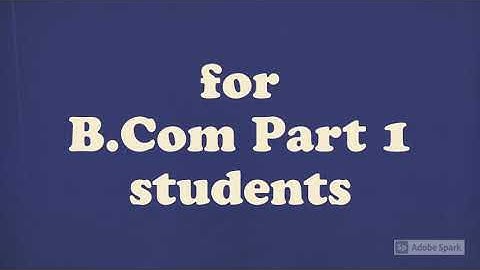 Intro - Accounting for B.Com Part 1