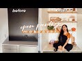 EXTREME DIY OPEN SHELF MAKEOVER | Terrazzo Renter Friendly Wallpaper LA Apartment Kitchen Nook Reno