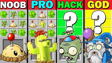 MINECRAFT BATTLE NOOB VS PRO VS HACKER VS GOD CRAFT PLANTS VS ZOMBIES Zomboss 5 MINECRAFT TROLLING