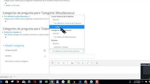 Como crear categorias para banco de preguntas en moodle 3.5