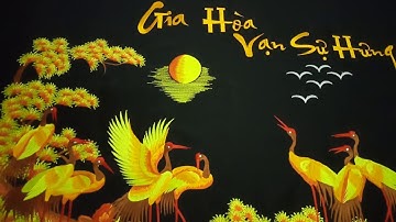 Tranh Treo Tường Phòng Khách - Tranh Thêu Tùng Hạc Diên Niên