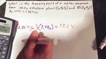 Freezing point of 50g ethylene glycol in 85g H2O