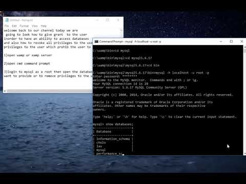 how to grant and to revoke privileges to the user in mysql by using cmd ...