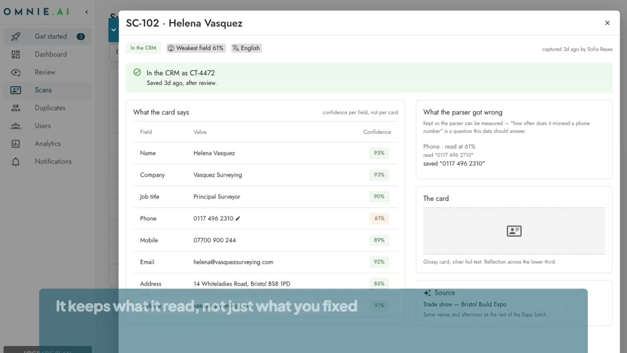 Belinda: Business Card Scanner video