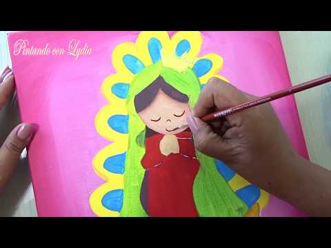 Como Pintar Con Pintura Acrilica Un Cuadro de Virgencita