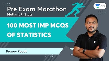 100 Most IMP MCQs of Statistics | Pre Exam Marathon | Maths, LR and Stats | Pranav Popat