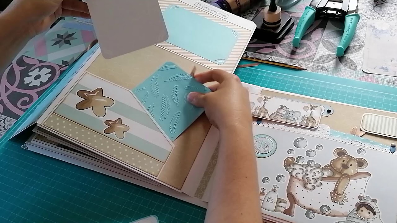Album scrapbooking bebe niño Diego (Equipo de Diseño de Nuria Scrap and Tips)