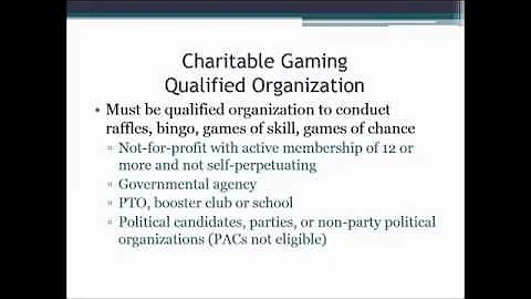 Social and Charitable Gaming