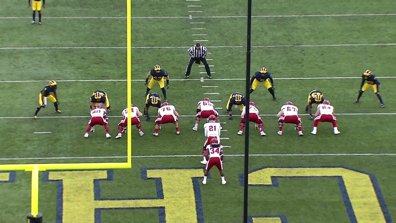 All-22 game film from the 2016 game between Indiana's offense and Michigan's defense.