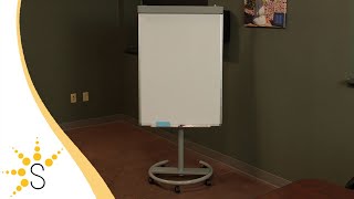 Sunnydaze Adjustable Rolling Magnetic Whiteboard with Flip Chart - QBD-2911