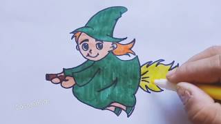 Let's to drawing and coloring Witch