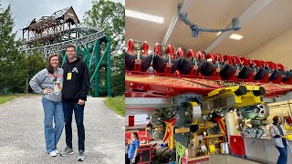 Roller Coaster Tour at Busch Gardens Williamsburg! Behind the Scenes Footage & Ride POV's