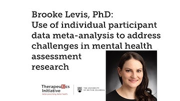 Dr. Brooke Levis: Use of individual participant data meta analysis to address challenges