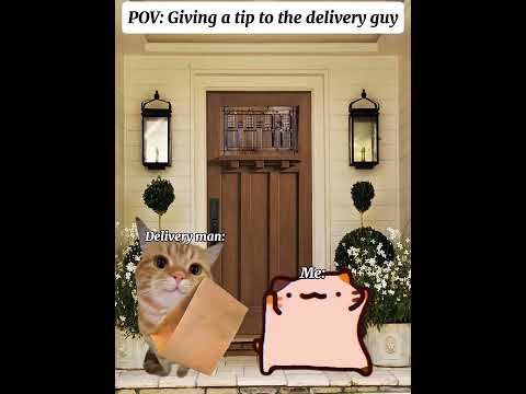 CAT MEMES 🐱 Giving a tip to the delivery guy 😂. #catmemes #meme